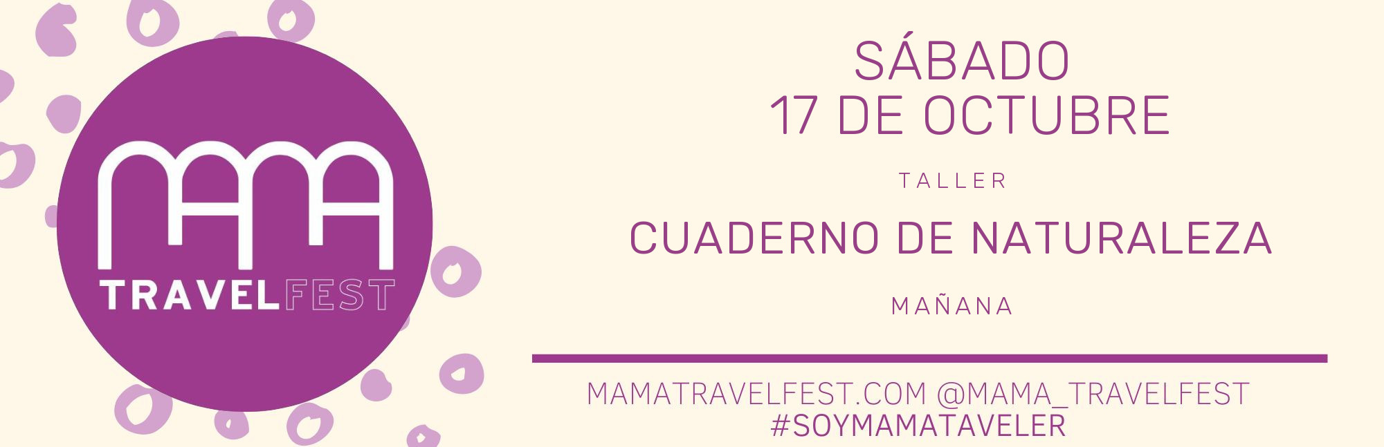Taller Cuaderno de naturaleza — Mañana | Mama Travel Fest Gijón 2026 Banner del taller Cuaderno de naturaleza de Kokoro Children, pase de mañana, sábado 17 de octubre en el Mama Travel Fest de Gijón